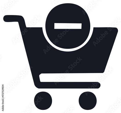 Delete from shopping cart icon Remove item sign Delete cart symbol