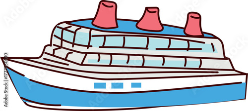 Cruise Ship Vacation icon for vacation, exploration, and adventure journey