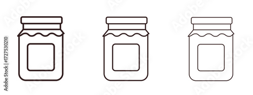 Jam icons in thin line symbols with editable strokes