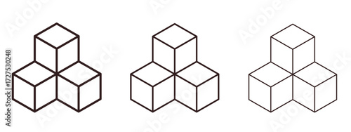 Inventory icons in thin line symbols with editable strokes