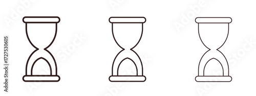 Hourglass end icons in thin line symbols with editable strokes