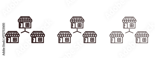 Franchise icons in thin line symbols with editable strokes