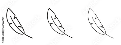Feather icons in thin line symbols with editable strokes