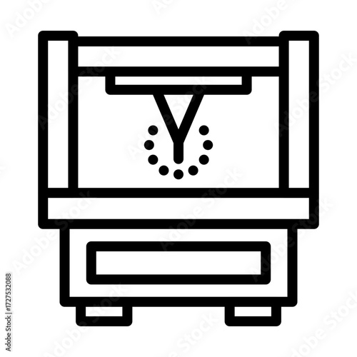 Laser cutting machine line icon