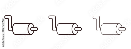 Exhaust pipe icons in thin line symbols with editable strokes