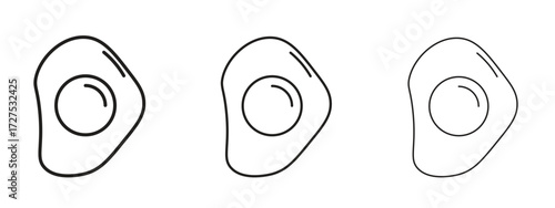 Egg fried icons in thin line symbols with editable strokes