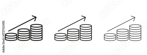 Earning icons in thin line symbols with editable strokes