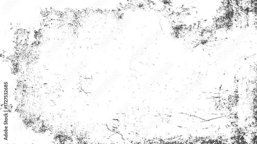 Fototapeta premium Vintage grunge vector background with irregular distressed graphic pattern. Monochrome abstract grunge overlay texture for creative retro design projects. 