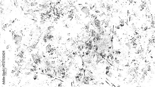 Grunge overlay vector with old wall cement texture for vintage design effect. Isolated white background with distressed uneven abstract grunge vector texture. 