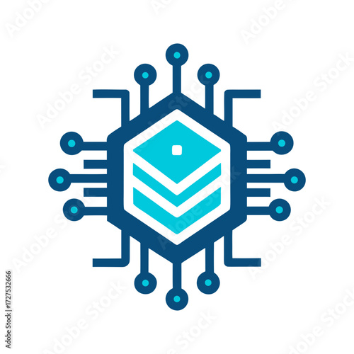 Cyber technology microchip tech logo Vector illustration On white Background
