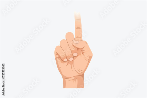 Illustration of a hand pointing upwards, symbolizing direction, guidance, or highlighting a specific point or idea in a visual context
