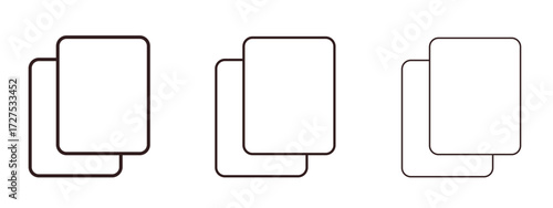 Copy icons in thin line symbols with editable strokes
