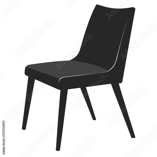 Black Chair Vector – Modern Furniture Silhouette
