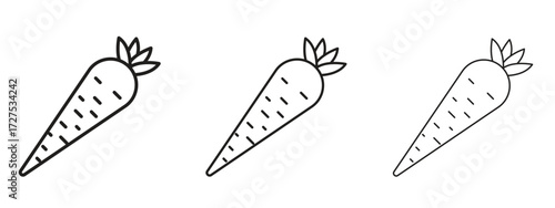 Carrot icons in thin line symbols with editable strokes