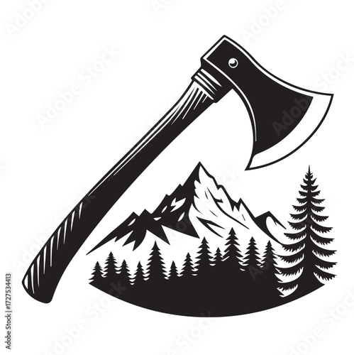 Minimalist Stylized Axe Vector – Blacksmith Tool Icon