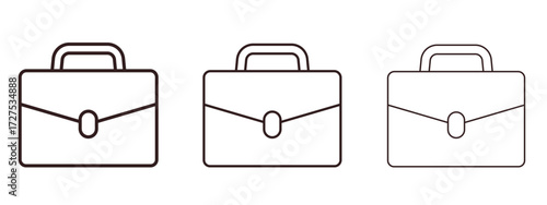 Briefcase icons in thin line symbols with editable strokes