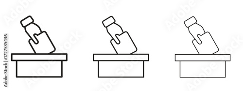 Ballot icons in thin line symbols with editable strokes