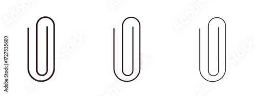 Attachment clip icons in thin line symbols with editable strokes