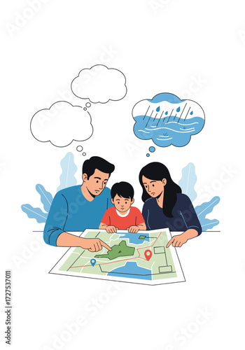 A family planning their next adventure together.