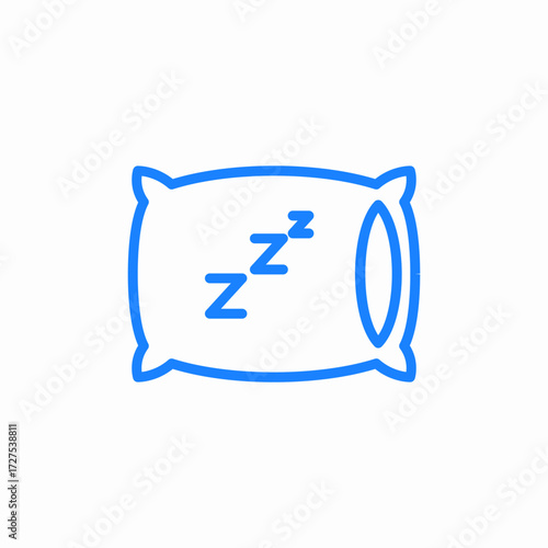 pillow sleep zzz icon sign vector