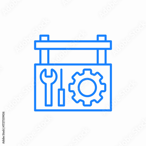 toolbox wrench gear icon sign vector