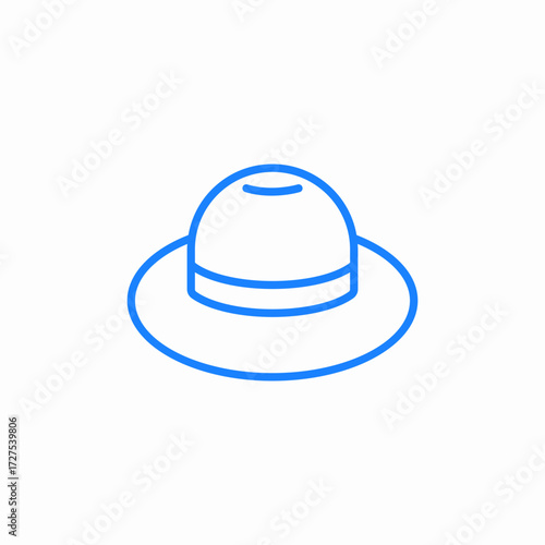 wide brim hat icon sign vector