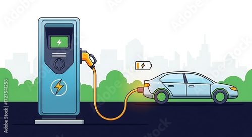 EV charging in the city.