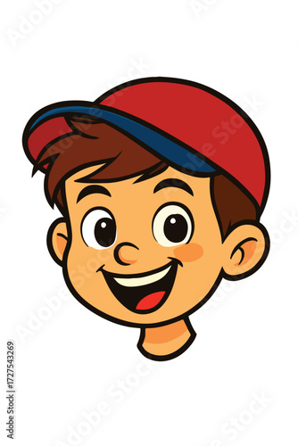 Wallpaper Mural Boy clipart with cap and cheerful smile. Torontodigital.ca