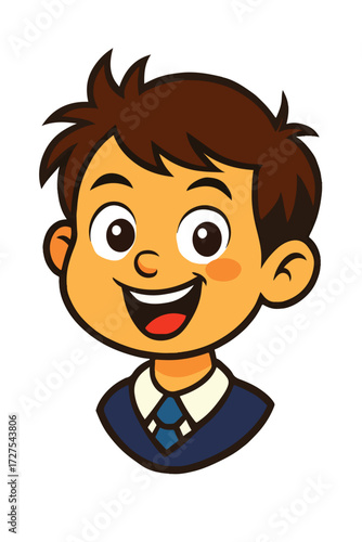 Wallpaper Mural Cute boy clipart with school uniform face. Torontodigital.ca