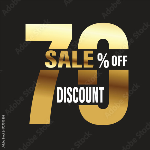 Striking sale design with a 70 discount offer on a black background, perfect for attracting customers and boosting sales with a limitedtime promotion