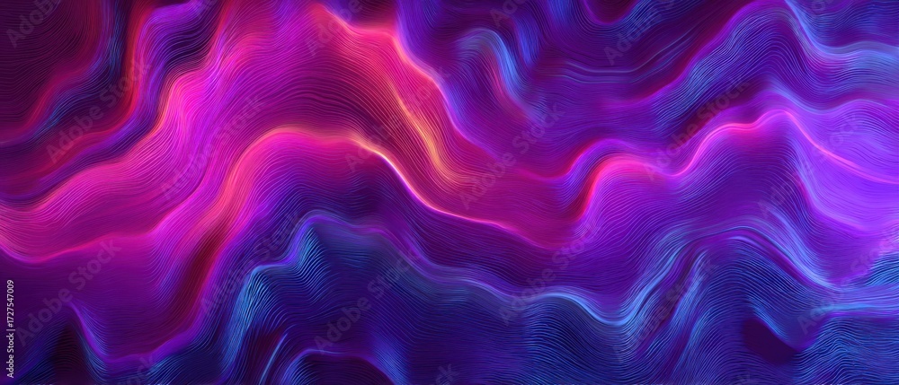 Fototapeta premium Abstract purple and pink waves flowing dynamically in a digital art style with vibrant colors and a smooth texture for modern backgrounds
