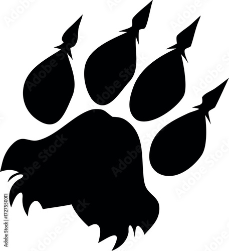 Claw scratches silhouette vector, Dog, cat, tiger, lion, monster paw prints illustration