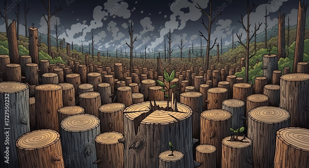 Obraz premium Deforestation Landscape. (14)