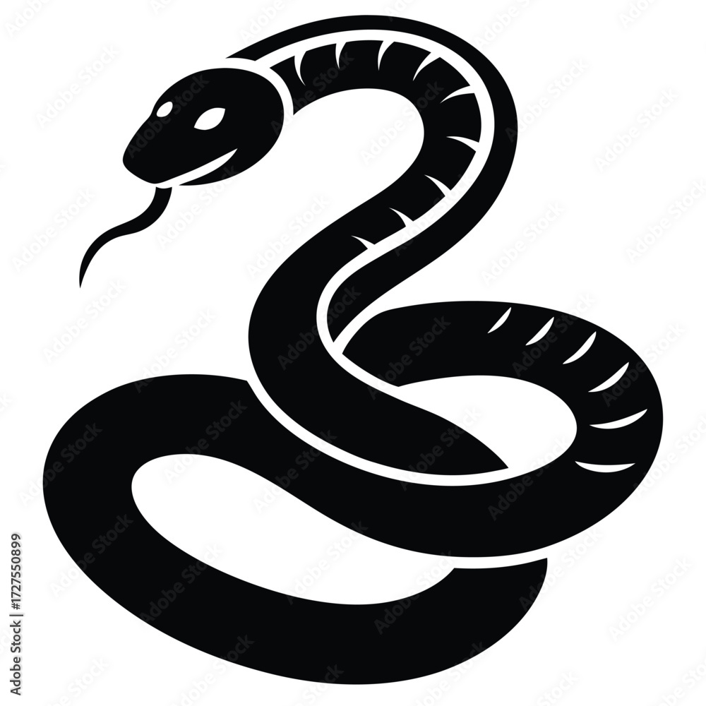 Fototapeta premium snake coiled icon vector icon