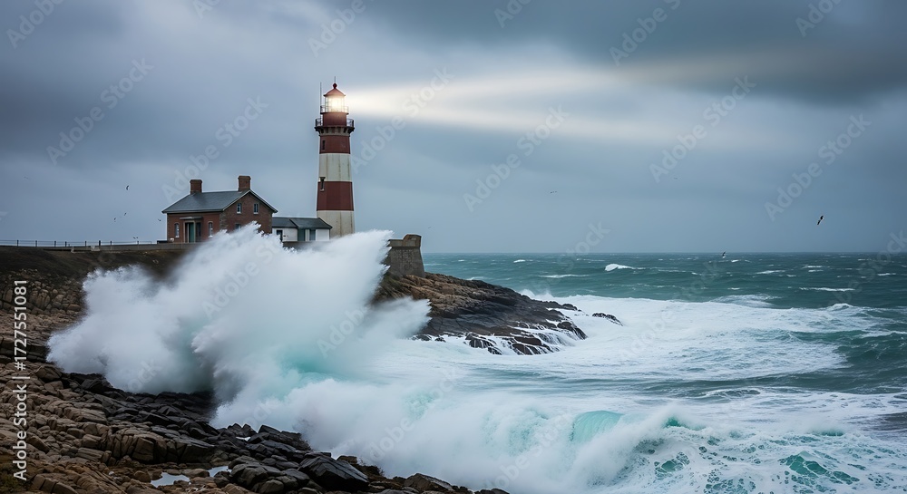 Obraz premium Lighthouse Waves.
