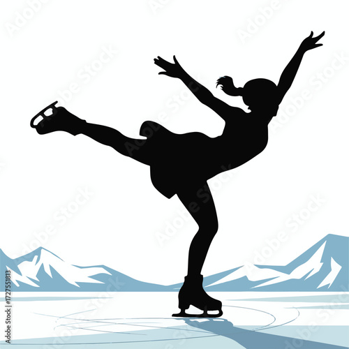 Winter Sports Silhouette - Female Ice Skater
