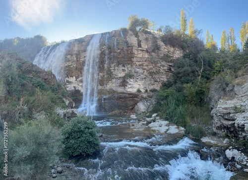 waterfall in the mountains