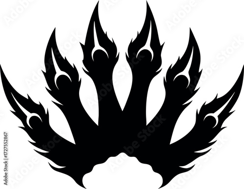 Claw mark silhouette vector, Tiger, lion, dog, monster, animal paw scratches illustration