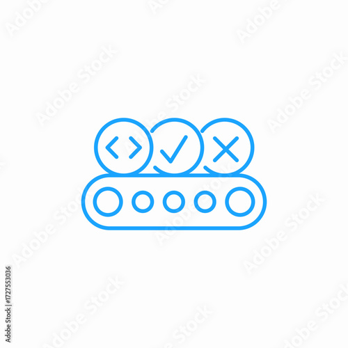code validation icon sign vector