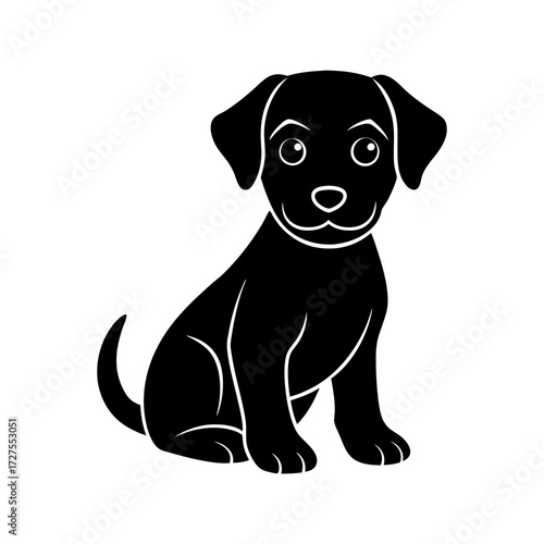 pretty dog silhouette vector 