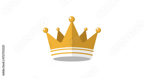 A gleaming golden crown, symbolizing royalty and power, isolated on a clean white background