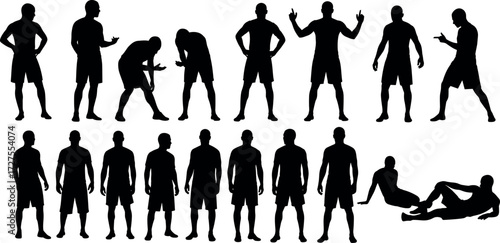Male Silhouette Poses Collection for Body Language, Gesture Reference, Character Design, Animation, Emotion, Action, Movement, and Expressive Stance
