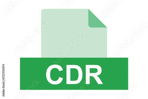Vector art of cdr file icon represents a coreldraw document, a vector graphic file format used for design and illustration with a modern, flat style