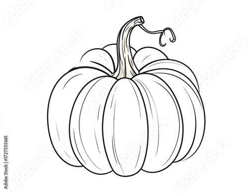 Simple line drawing of a pumpkin