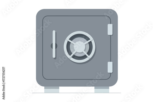 Vector art of a secure safe, symbolizing protection, security, and financial savings for valuable assets and confidential documents