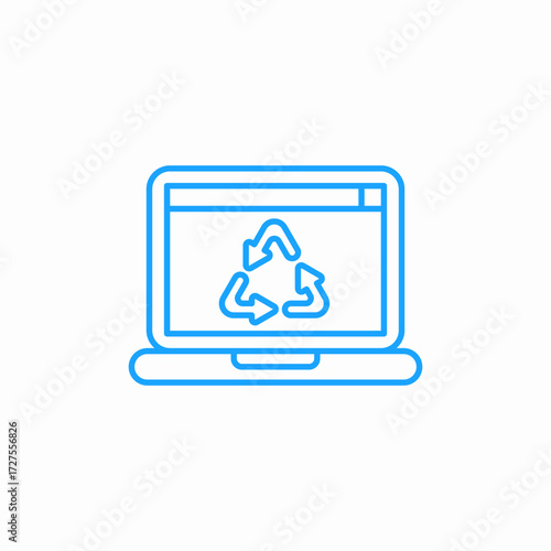 recycle laptop icon sign vector