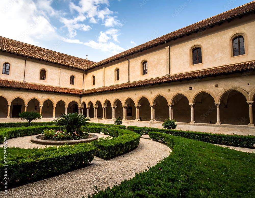 Fototapeta premium Ancient cloister courtyard