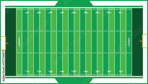 Football Green Field EPS. American Football Field with Line and Grass Texture. touch downs vector illustration
