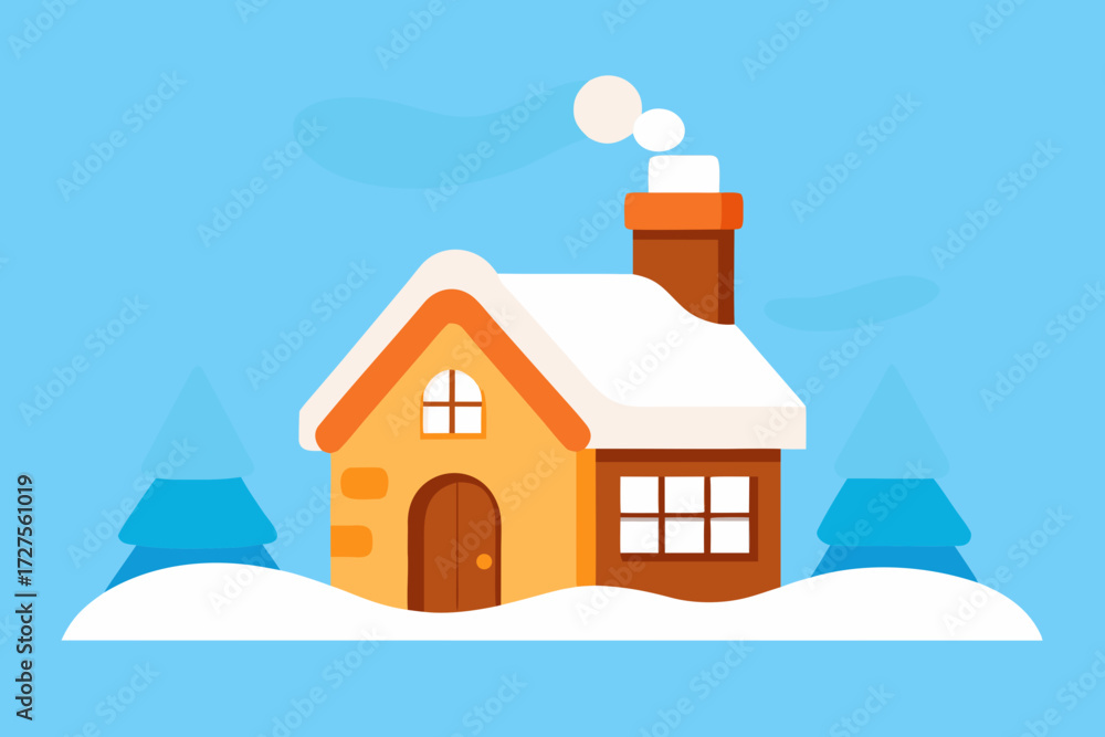 Naklejka premium house in the snow