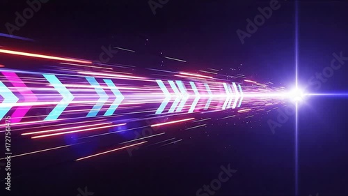 Abstract Arrow Illustration with Dynamic Light Effects
